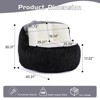Airsurfer Oversized Black and White Bean Bag Chair Ultra-Soft Cozy Bean Bag Chair Comfort Seating for Living Room Relaxation - 3 of 4