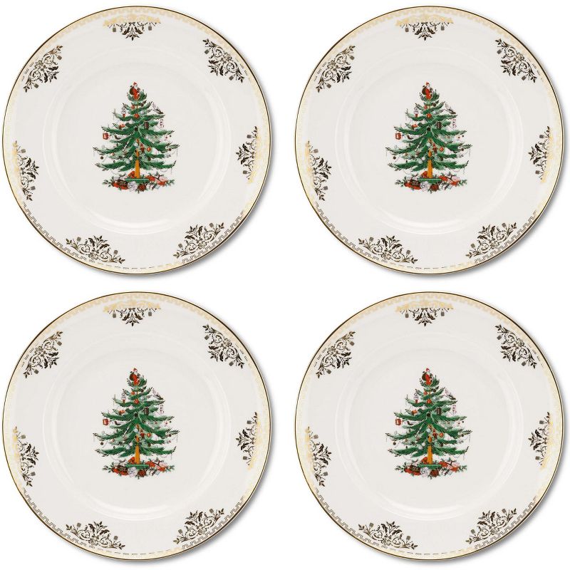 Spode Christmas Tree Gold Collection Dinner Plates, Set of 4, 1 of 5