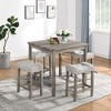 5-Piece Bar Height Dining Set with Bar Table and Ergonomic Stools - 2 of 4