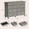 Acekool 9-Drawer Dresser – Farmhouse Chest with Metal Handles, Wide Top, Anti-Tip Anchor - 2 of 4