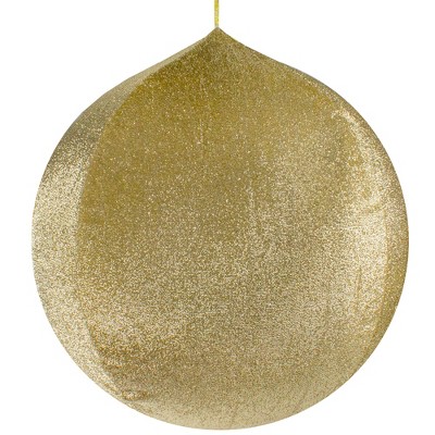 Northlight 27.5" Gold Tinsel Inflatable Christmas Ball Ornament Outdoor Decoration