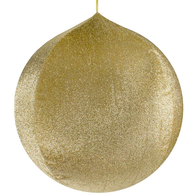 Northlight Tinsel Inflatable Christmas Ball Ornament Outdoor Commercial Decoration - 27.5" - Gold, 1 of 4