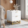 Whizmax 2 Drawer Dresser for Bedroom, Wood Dresser＆Chest of Drawers, Modern Dressers with Gold Metal Handles for Living Room, Hallway, Entryway - 2 of 4