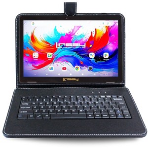 LINSAY® 10.1" Octa Core  256GB Storage Android 15 Tablet Dual Camera Android with Black Keyboard - 1 of 3