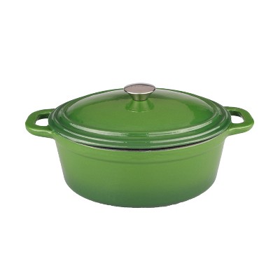 BergHOFF Neo 8 Qt Cast Iron Oval Covered Dutch Oven, Green