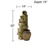 John Timberland Cascading Rustic Three Jugs Outdoor Floor Water Fountain 33" for Yard Garden Patio Home Deck Porch House Exterior Balcony Roof - 4 of 4