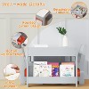 Kids Table and Chair Set, 4 in 1 Wooden Activity Table & 2 Chairs with Storage Drawer Detachable Tabletop for Toddlers Kids Drawing, Reading - 4 of 4