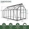 AMERLIFE Polycarbonate Greenhouse with 2 Top-Opening Windows, Swing-Open Doors, Aluminum Walk-in Heavy Duty Frame for Backyard Garden, Black - 2 of 4