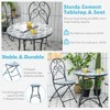 Tangkula 2PCS Outdoor Mosaic Folding Bistro Chairs Patio Chairs with Ceramic Tiles Seat and Exquisite Floral Pattern Blue Seat - 4 of 4