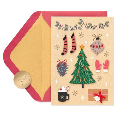 Christmas Icons on Wood Card - PAPYRUS