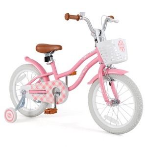 Costway 18'' Kids Bike Toddler Bicycle with Training Wheel Kickstand for 4-8 Years Old Purple/Pink/Turquoise/Blue/Beige/Green - 1 of 4
