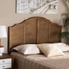 Iris Vintage Wood and Synthetic Rattan Arched Headboard Walnut - Baxton Studio - 3 of 4