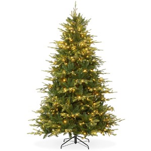 Casafield Pre-Lit Aspen Fir Artificial Christmas Tree with White & Multicolored LED Lights, Sturdy Stand - 1 of 4