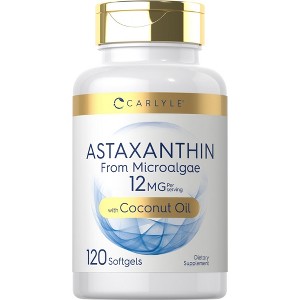 Carlyle Astaxanthin 12mg | 120 Softgels | Supplement from Microalgae | with Coconut Oil - 1 of 4