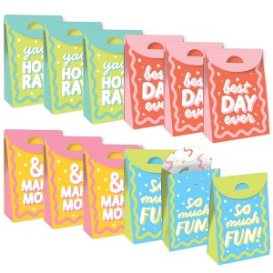Big Dot of Happiness Party Time - Happy Birthday Gift Favor Bags - Party Goodie Boxes - Set of 12 - 1 of 4