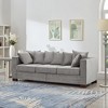 84.5'' Velvet Upholstered 3-Seater Sofa with Square Arms and Nailhead Trim, Hidden Storage - 3 of 4