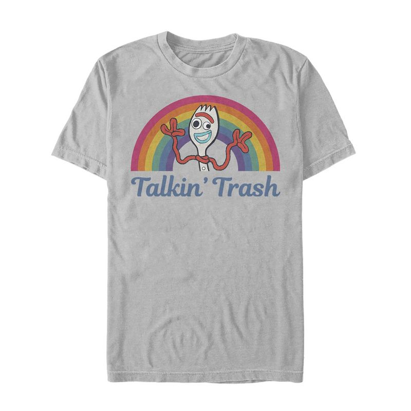 Men's Toy Story Forky Talkin' Trash Rainbow T-Shirt, 1 of 4