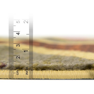 9' x 12' Beige and Burgundy Abstract Area Rug