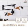 CASAINC Wall Mount Kitchen Pot Filler Faucet with Double Handle Swing Arm Spout - 3 of 4