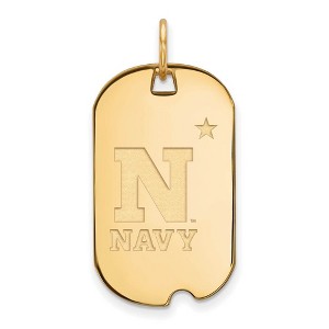 Black Bow Jewelry 10k Yellow Gold Navy Midshipmen NCAA Pendant - 1 of 3