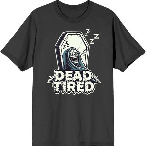 Dead Tired Halloween Zombie Adult Crew Neck Short Sleeve Tee - 1 of 2