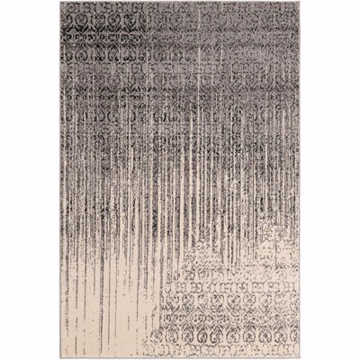 Gray Tufted Synthetic Reversible 4' x 6' Rectangular Rug