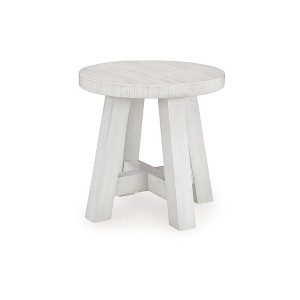 Signature Design by Ashley Jallison End Round Top Table, Off-White - 1 of 4