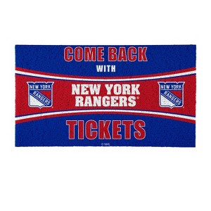 Evergreen Come Back with Tickets New York Rangers 28" x 16" Woven PVC Indoor Outdoor Doormat - 1 of 4