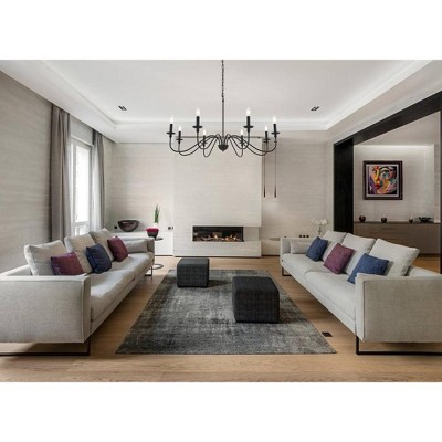 Elegant Matte Black Iron 8-Light Pendant Chandelier