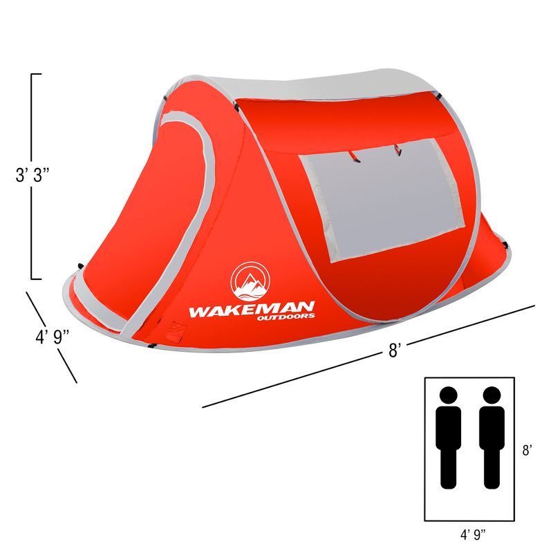 Leisure Sports Water Resistant Barrel Style Pop-Up Sunchaser 2-Person Tent - Red, 3 of 7