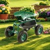 Tangkula Rolling Garden Cart Wagon Scooter w/ 360° Swivel Seat & Storage Tray & Basket - 3 of 4