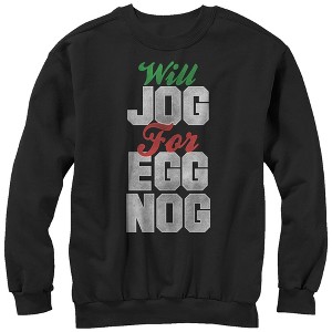 Women's CHIN UP Christmas Jog for Egg Nog Sweatshirt - 1 of 3