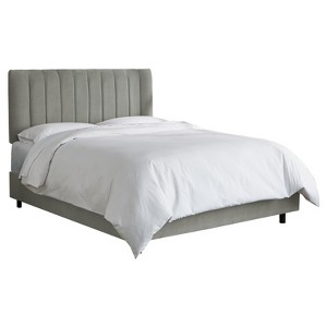 Channel Seam Bed Twin Velvet Light Gray - Project 62