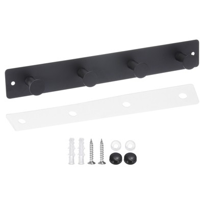 Unique Bargains 304 Stainless Steel Coat Decorative Hanging Hooks 11" Black