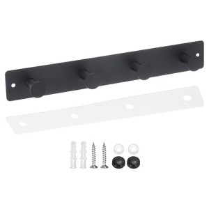 Unique Bargains 304 Stainless Steel Coat Decorative Hanging Hooks 11" Black - 1 of 4