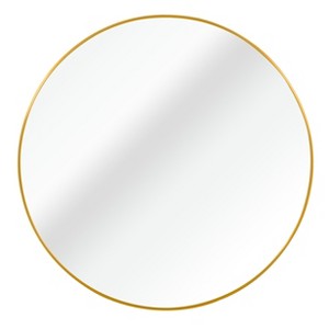 ChicFurnit Decorative Wall Mirrors 30" Round Mirror Metal Frame Mirror Vanity Mirror Wall Mirror for Room Wall Decor, Gold, 30"*30"*1.1" - 1 of 4