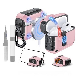 HTUTWOO Airpods Pro 3rd Automatic Opening Protective Case Full-Body Protective with Built-in Magnets and Carabiner - 1 of 4