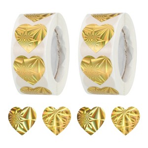 Unique Bargains Self-Adhesive Heart Decoration Sticker for Envelope Wedding 1000 Pcs - 1 of 4