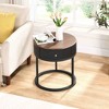19.68" Round Modern Nightstand with Drawer and Sturdy Construction - 4 of 4