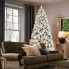 Angel Sar 7.5FT Flocked Christmas Tree, Pre-Lit with 400 Warm White Lights, 1523 PE/PVC Mixed Tips, Hinged Design for Indoor Holiday Decor - 3 of 4