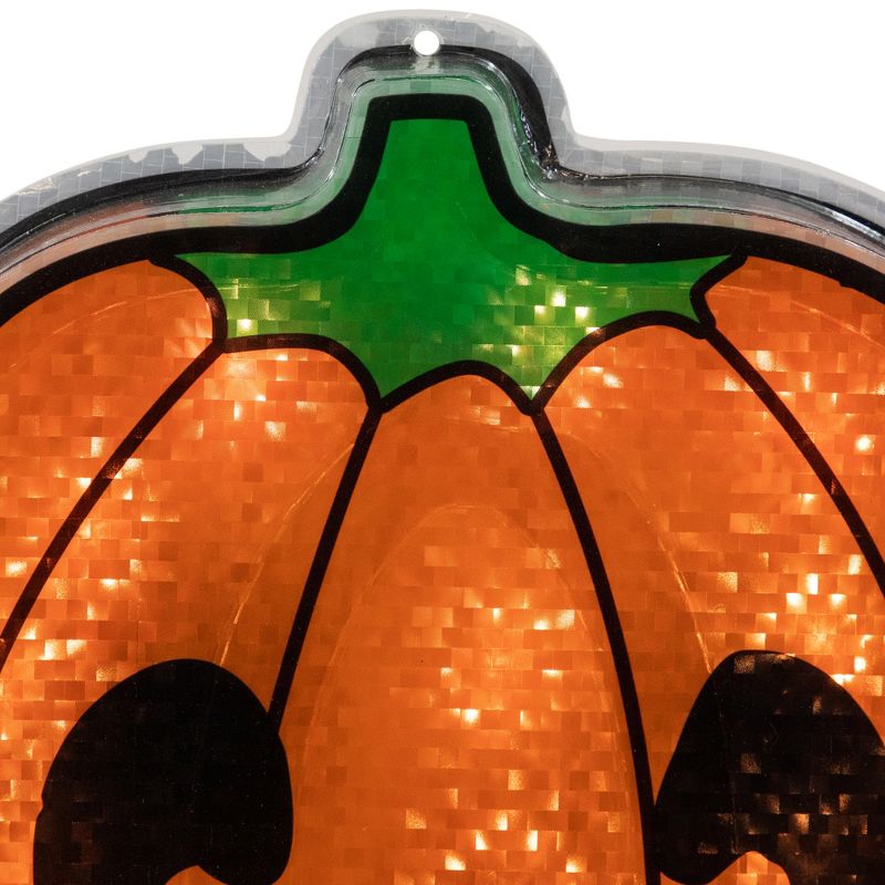 Northlight 13.5" Lighted Orange Jack O' Lantern Halloween Window Silhouette, 5 of 7