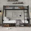 Twin XL Over Queen Metal Bunk Bed with Ladder and Slats Support - 2 of 4