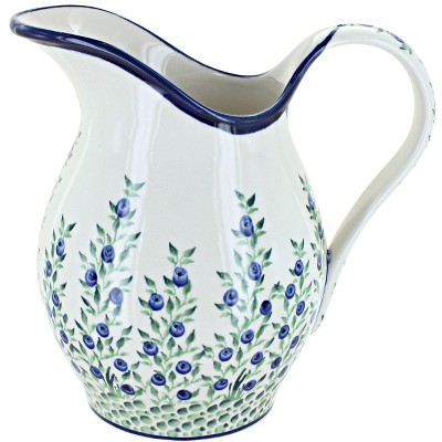 Blue Rose Polish Pottery 1160 Zaklady Pitcher