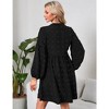Maternity Swiss Dot Dress V Neck Long Sleeve Button Down Mini Dress Baby Shower Photoshoot with Pockets - 4 of 4