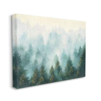Stupell Industries Abstract Pine Forest Landscape with Mist Green Painting