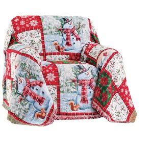 Collections Etc Snowman Tapestry Furn Throw - 1 of 3
