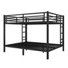 Okak 82.68IN Queen-Over-Queen Bunk Bed with Metal Frame, Space-Saving Twin Bed with Safety Guardrails, Noise Reduced Twin Bed for Teens, Adults, Black - 3 of 4