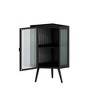 22.25" Floor Coner Cabinet with Tempered Glass Door & Storage Shelves for Bathroom, Living Room, Bedroom Black - 4 of 4