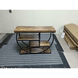 Coucheta Industrial Narrow Console Table with 4 Storage Shelves, Slim Entryway Table with Half-Circle Base for Living Room Hallway - 1 of 1