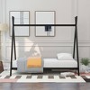 CAVINAS Twin Size Metal Tent Montessori Bed,Modern Floor Bed with Triangle Structure and Slat,Toddler Bed for Bedroom - 2 of 4